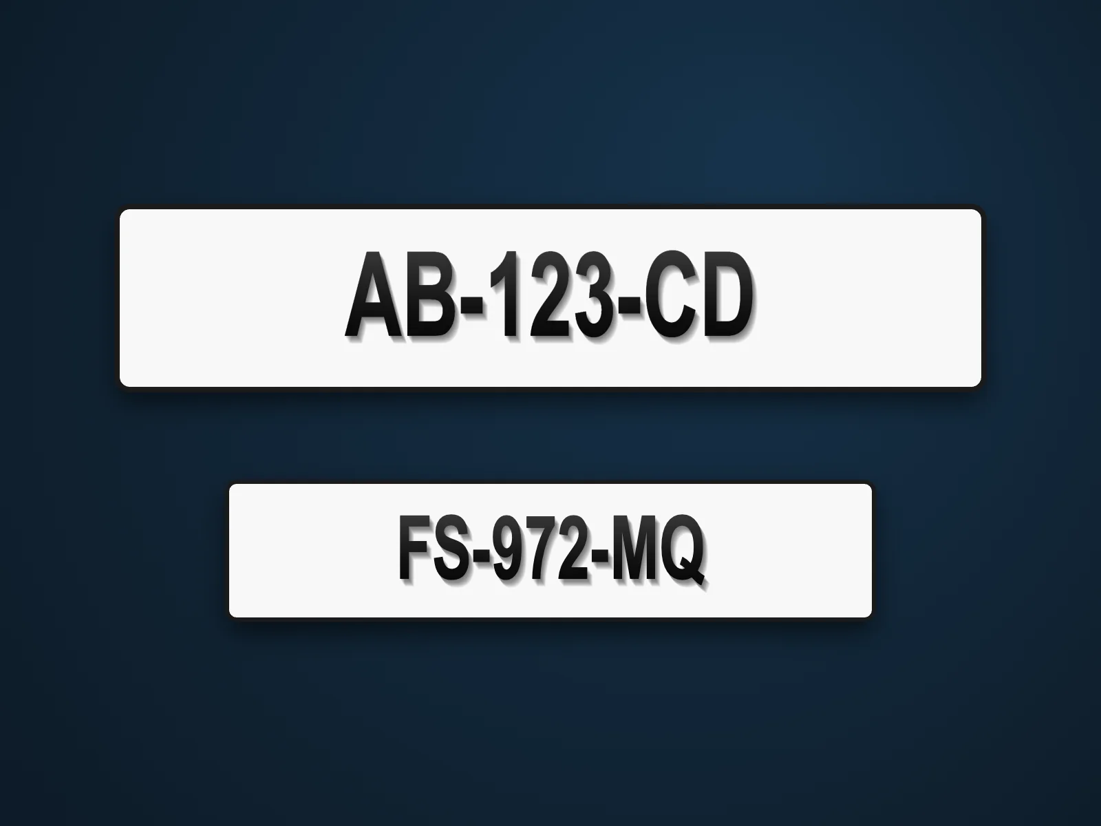 Plaques 4D sans logo, rendu épuré